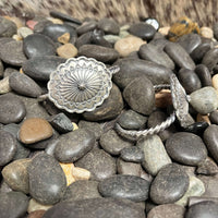 Concho Braided Cuff Sterling Silver Bracelet - Country Lace Boutique