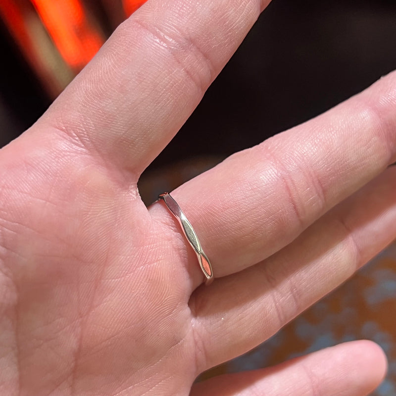 Hammered Turquoise Single Stone Genuine Ring