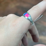 Multi Opal Inlay Genuine Ring.