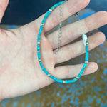 9 1/2 inch with 3 inch Extender Turquoise Heishe Genuine Bracelet / Anklet.