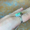 Unique Light Green Turquoise Genuine Ring