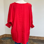 red plus size top
