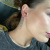 Pink Heart Gold Post Stud Fashion Earrings