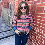 Rose Pink Serape Button Down Tasha Polizzi