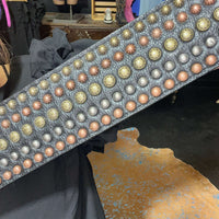 Black Leather with Gold Silver & Brass Studs Belt