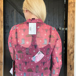 Rock & Roll Pink Quirky Conversational Mesh Long sleeve Top