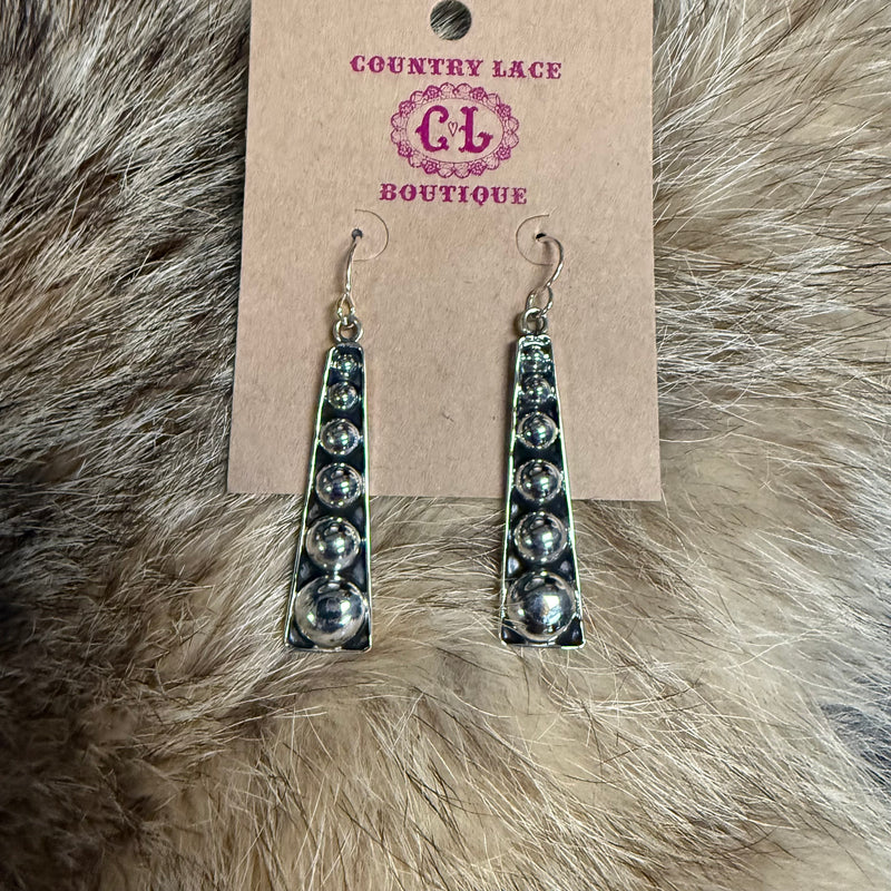 Graduated Dangle Ball French Hook Sterling Silver Earring
