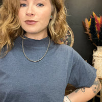 Boxy Heather Navy Crop Top