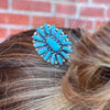 Turquoise Cluster Hat Genuine Pin