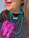 24 inch Blue Sleeping Beauty Turquoise Chip Genuine Necklace - Country Lace Boutique