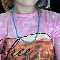 24 inch Blue Sleeping Beauty Turquoise Chip Genuine Necklace - Country Lace Boutique