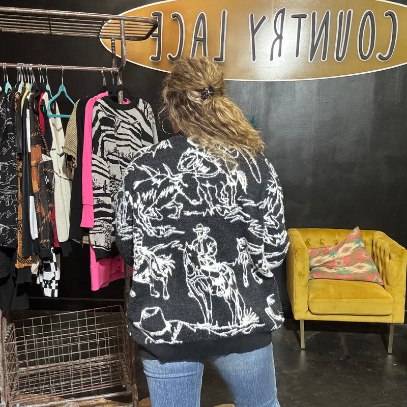 Rodeo Fuzz Button Sweater