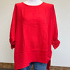 red plus size top