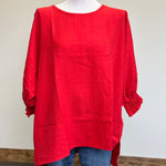red plus size top