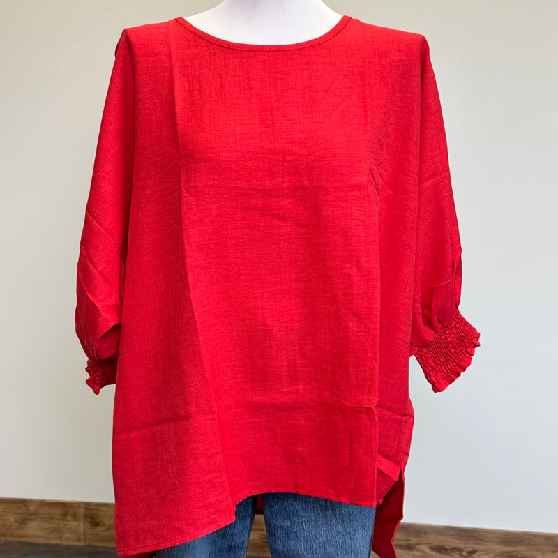 red plus size top