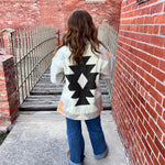 Taupe Grey Aztec Knit Shacket