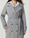 Collared Neck Long Sleeve Longline Coat