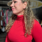 Red Longsleeve Turtle Neck Top