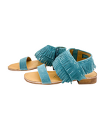 Fringe Star Sandal in Teal