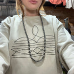 36 inch 8mm Navajo Pearl Sterling Silver Necklace