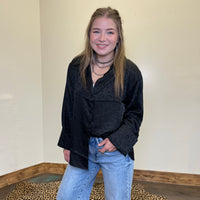 blacksilkyleopardbuttondowntop