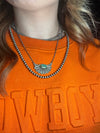 Turquoise Fan Chain Link Genuine Necklace