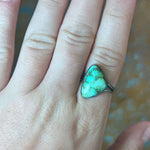 Unique Light Green Turquoise Genuine Ring