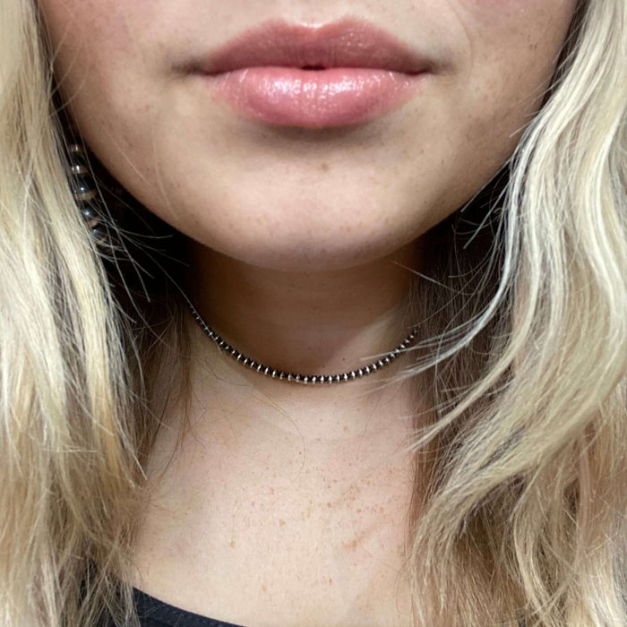 14 inch 3mm Navajo Pearl Sterling Silver Necklace - Country Lace Boutique