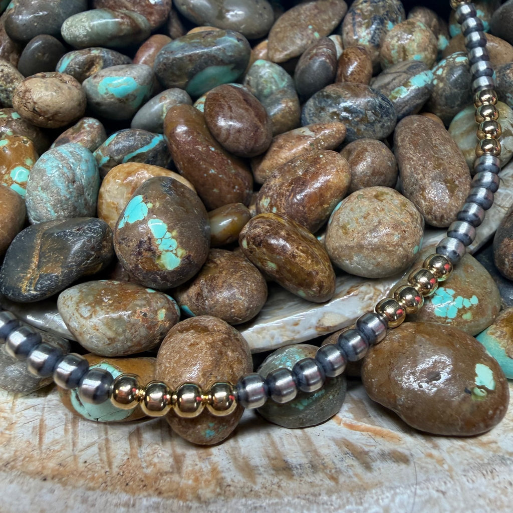 14 inch 4 Gold Pearl Sterling Silver Necklace - Country Lace Boutique