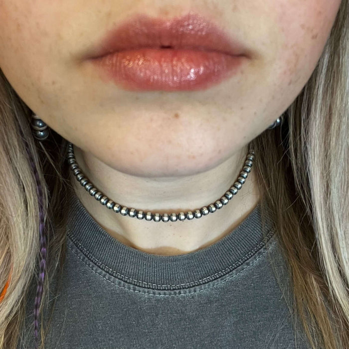 14 inch 5mm Sterling Silver Navajo Pearl Necklace - Country Lace Boutique