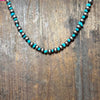 14 inch 6mm Navajo Pearl & Turquoise Patterned Sterling Silver Necklace - Country Lace Boutique