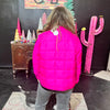 3xl Pink Checkered Puff Jacket