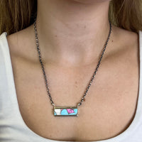 16 Inch Cotton Candy Bar Genuine Sterling Silver Necklace - Country Lace Boutique