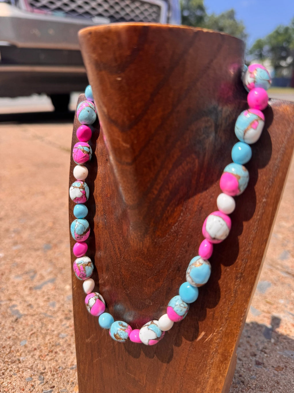 16 inch Cotton Candy Nugget Patterned Sterling Silver Genuine Necklace - Country Lace Boutique