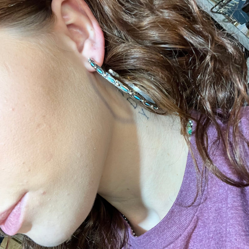Turquoise Fashion Hoop Post Fashion Earring