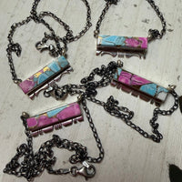 16 Inch Cotton Candy Bar W/ Fancy Detail Genuine Sterling Silver Necklace