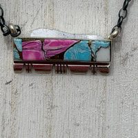 16 Inch Cotton Candy Bar W/ Fancy Detail Genuine Sterling Silver Necklace1