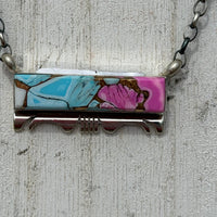 16 Inch Cotton Candy Bar W/ Fancy Detail Genuine Sterling Silver Necklace5