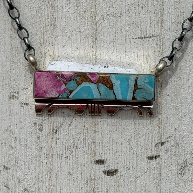 16 Inch Cotton Candy Bar W/ Fancy Detail Genuine Sterling Silver Necklace6