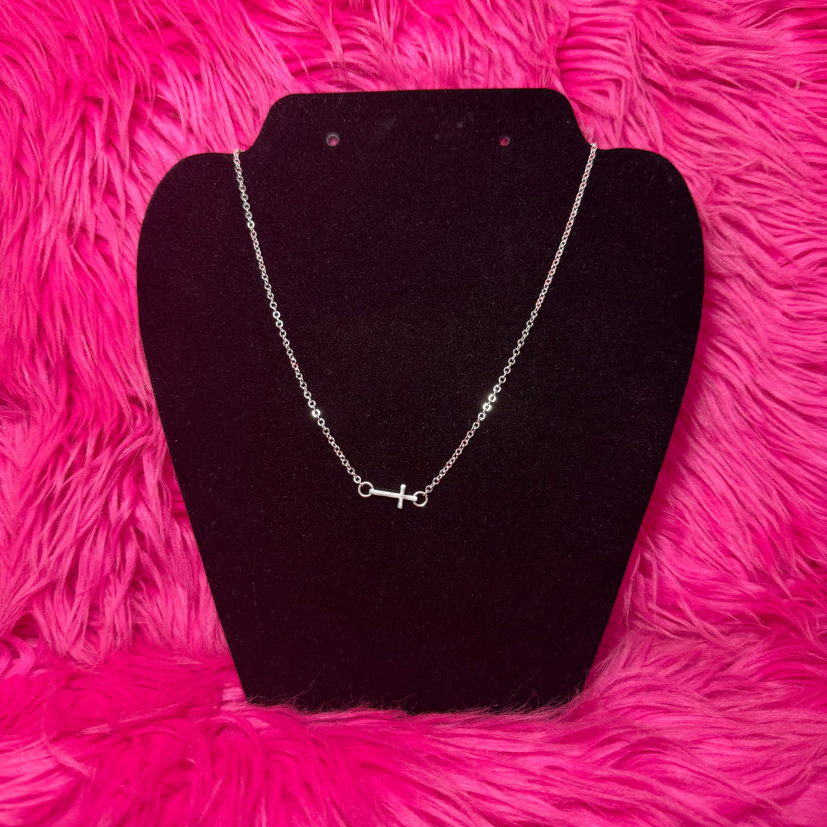 16 Inch Cross Sterling Silver Necklace W/ 2 inch extender