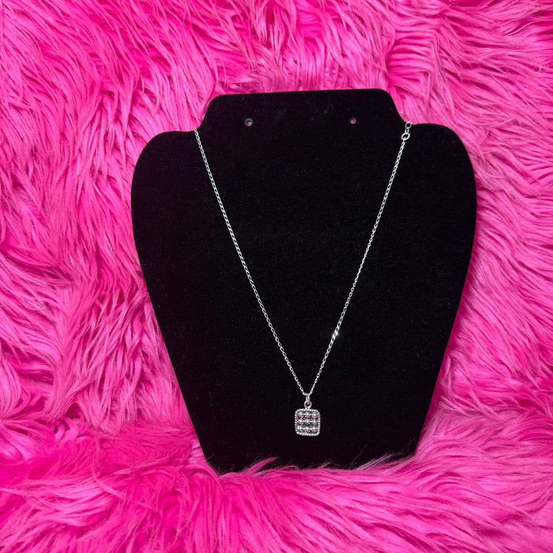 16 Inch Square Ball Sterling Silver Necklace W/ 3 inch extender