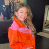 Pink and Orange Fuzzy Pullover Jacket