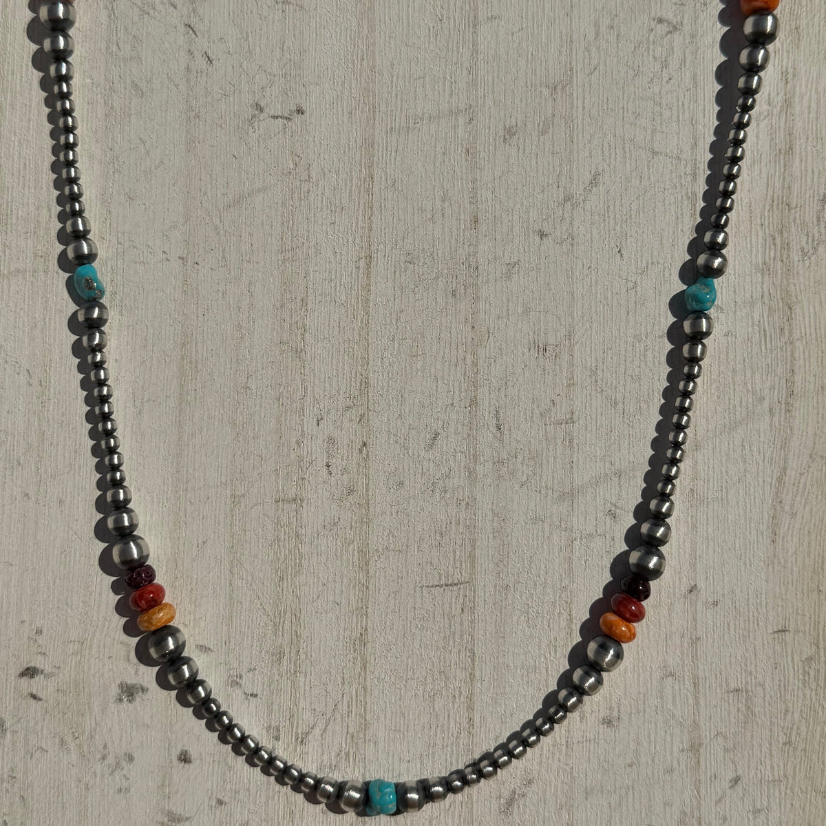 18 inch All New Multi & Navajo Pearls Patterned Sterling Silver Necklace - Country Lace Boutique