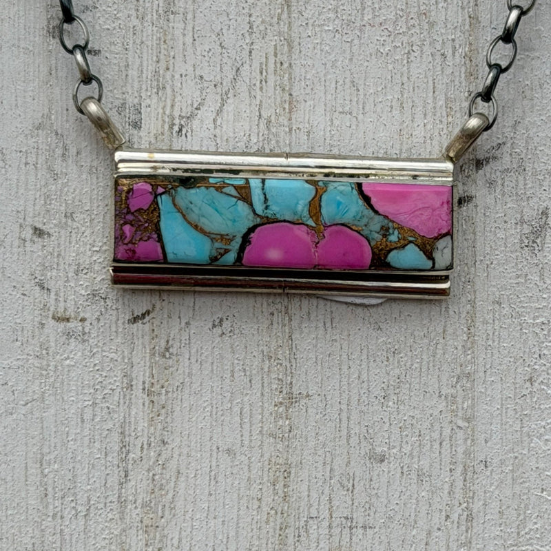 18 Inch Cotton Candy Bar Genuine Sterling Silver Necklace - Country Lace Boutique