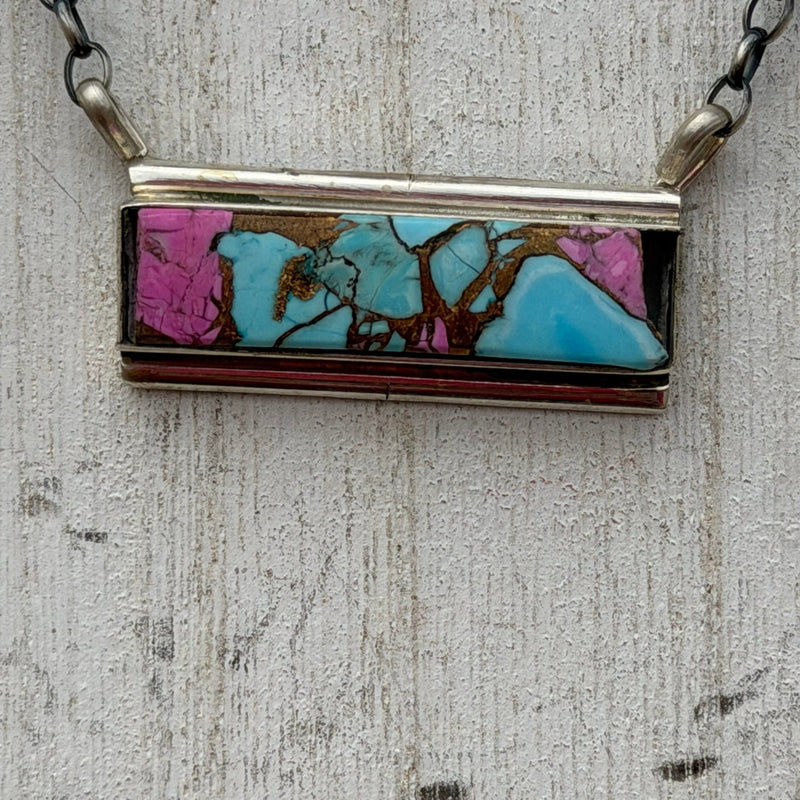 18 Inch Cotton Candy Bar Genuine Sterling Silver Necklace - Country Lace Boutique