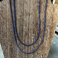 18 inch Full Lapis Heishe Sterling Silver Necklace - Country Lace Boutique