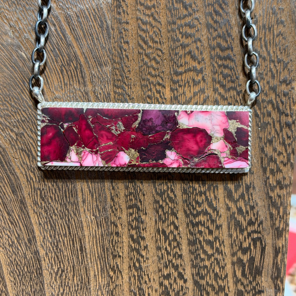 18 inch Rose Dahlia Bar Sterling Silver Necklace - Country Lace Boutique