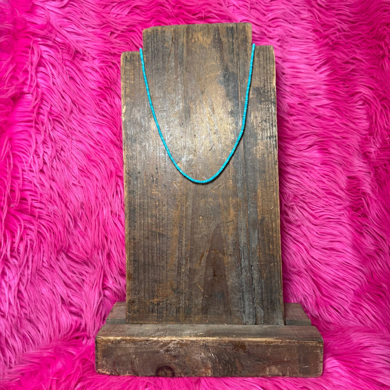 18 inch Turquoise Saucer Bead Sterling Silver Necklace - Country Lace Boutique