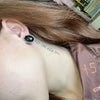 Oval Black Onyx Post Genuine Earring