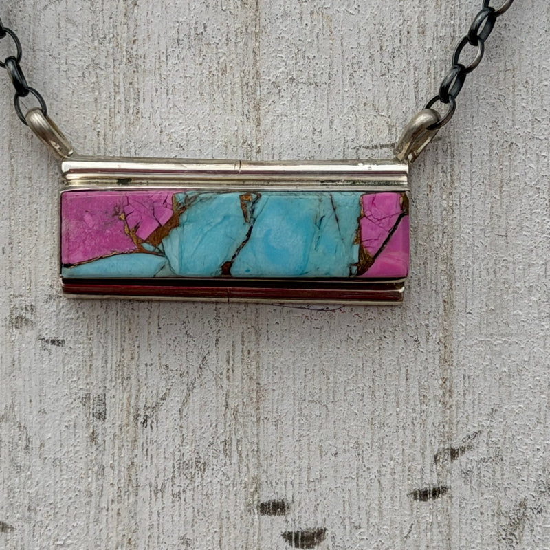 18 Inch Cotton Candy Bar Genuine Sterling Silver Necklace6